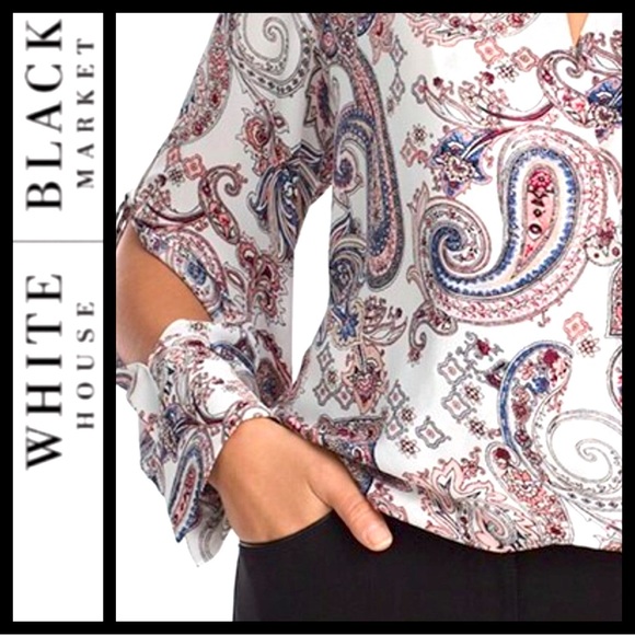 WHBM Paisley Surplice Blouse - Picture 3 of 8